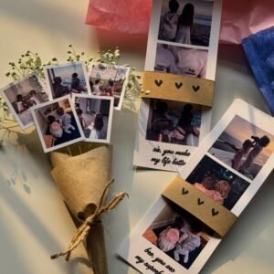 Handmade Sibling Memory Photo Bouquet & Polaroid Gift Set