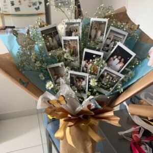 Custom Handmade Photo Bouquet with Dried Flowers & Polaroid Memories
